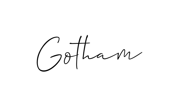 Create a beautiful signature design for name Gotham. With this signature (Allison_Script) fonts, you can make a handwritten signature for free. Gotham signature style 2 images and pictures png