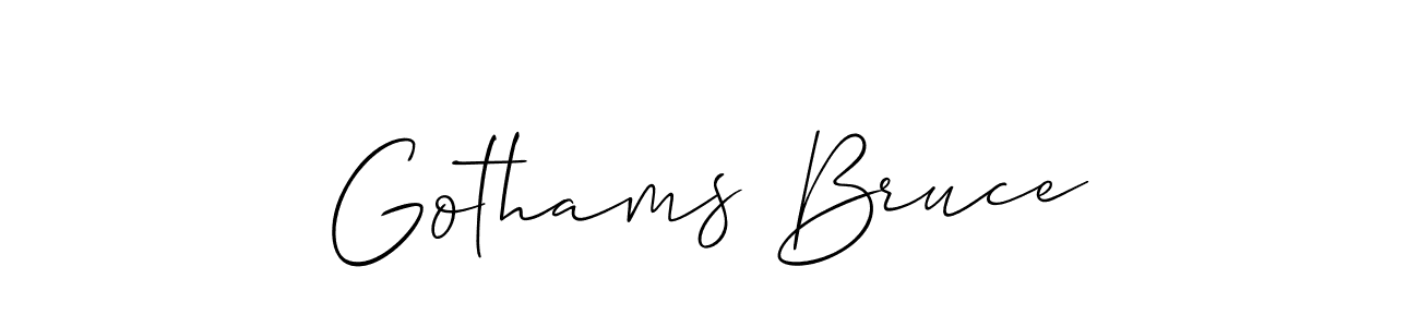 Make a short Gothams Bruce signature style. Manage your documents anywhere anytime using Allison_Script. Create and add eSignatures, submit forms, share and send files easily. Gothams Bruce signature style 2 images and pictures png