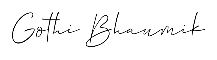 Discover how Gothi Bhaumik looks in an executive cursive font (Allison_Script). Perfect for legal documents, invoices, and certificates. Gothi Bhaumik signature style 2 images and pictures png