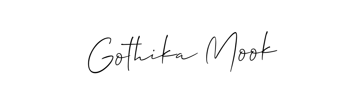 Allison_Script is a professional signature style that is perfect for those who want to add a touch of class to their signature. It is also a great choice for those who want to make their signature more unique. Get Gothika Mook name to fancy signature for free. Gothika Mook signature style 2 images and pictures png