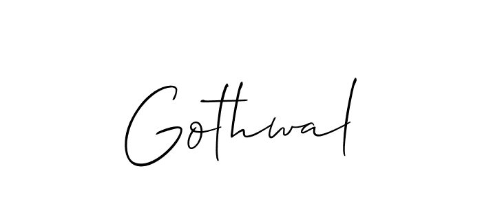 You should practise on your own different ways (Allison_Script) to write your name (Gothwal) in signature. don't let someone else do it for you. Gothwal signature style 2 images and pictures png