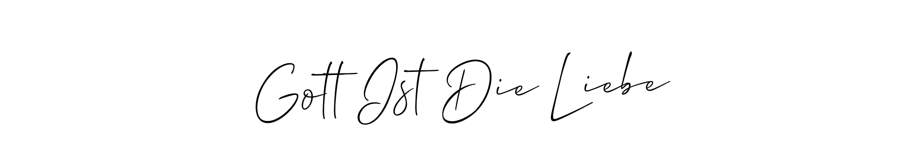 You should practise on your own different ways (Allison_Script) to write your name (Gott Ist Die Liebe) in signature. don't let someone else do it for you. Gott Ist Die Liebe signature style 2 images and pictures png