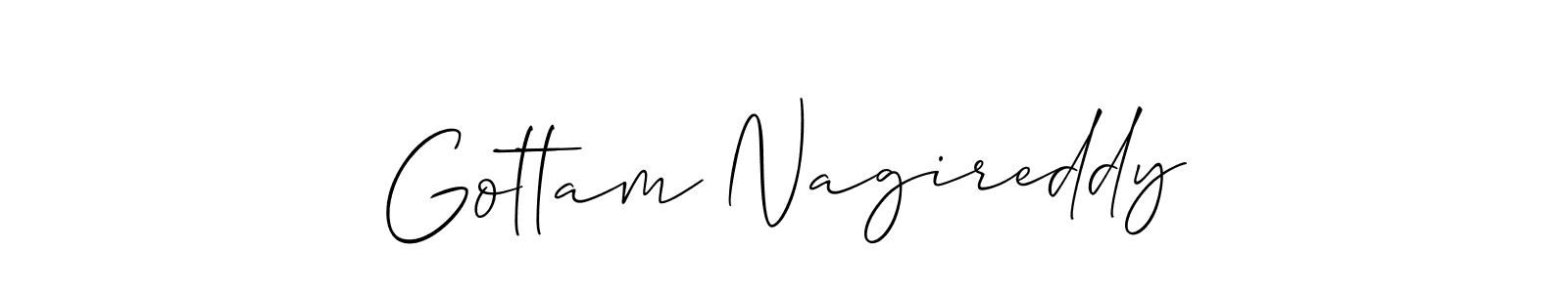 Create a beautiful signature design for name Gottam Nagireddy. With this signature (Allison_Script) fonts, you can make a handwritten signature for free. Gottam Nagireddy signature style 2 images and pictures png