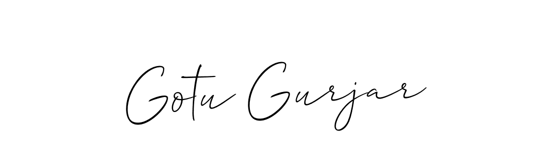 How to make Gotu Gurjar signature? Allison_Script is a professional autograph style. Create handwritten signature for Gotu Gurjar name. Gotu Gurjar signature style 2 images and pictures png