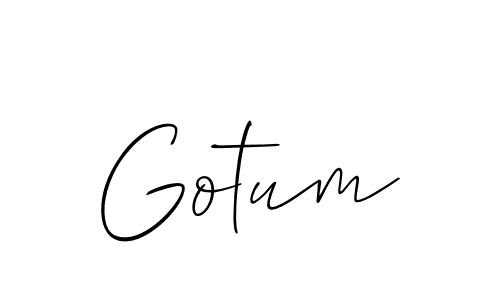 The best way (Allison_Script) to make a short signature is to pick only two or three words in your name. The name Gotum include a total of six letters. For converting this name. Gotum signature style 2 images and pictures png