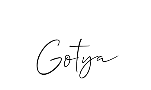 Create a beautiful signature design for name Gotya. With this signature (Allison_Script) fonts, you can make a handwritten signature for free. Gotya signature style 2 images and pictures png