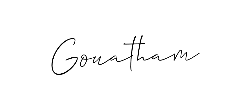 How to make Gouatham signature? Allison_Script is a professional autograph style. Create handwritten signature for Gouatham name. Gouatham signature style 2 images and pictures png