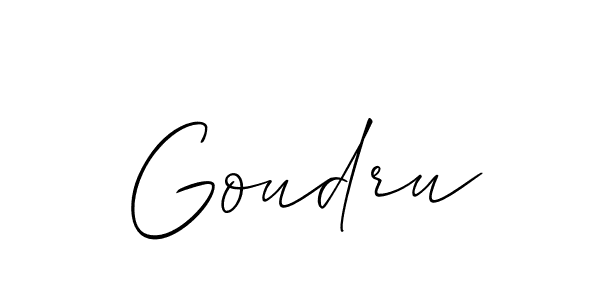 Make a short Goudru signature style. Manage your documents anywhere anytime using Allison_Script. Create and add eSignatures, submit forms, share and send files easily. Goudru signature style 2 images and pictures png