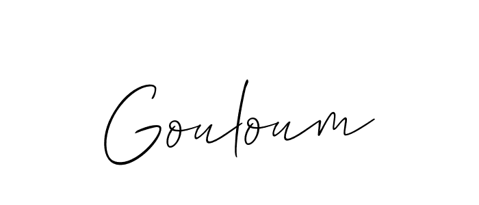 Make a beautiful signature design for name Gouloum. With this signature (Allison_Script) style, you can create a handwritten signature for free. Gouloum signature style 2 images and pictures png