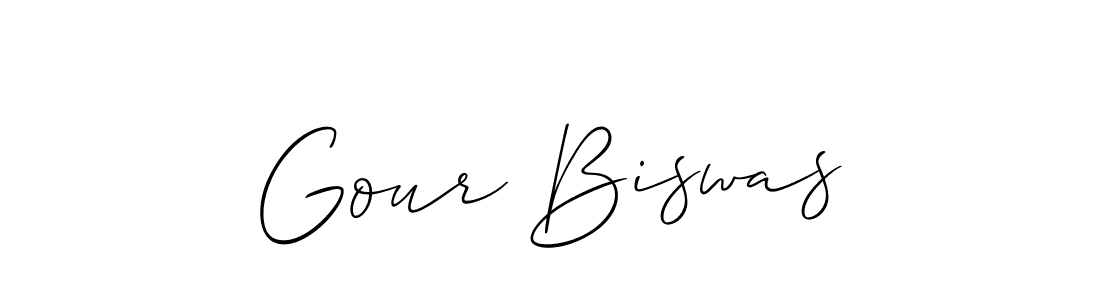 Create a beautiful signature design for name Gour Biswas. With this signature (Allison_Script) fonts, you can make a handwritten signature for free. Gour Biswas signature style 2 images and pictures png
