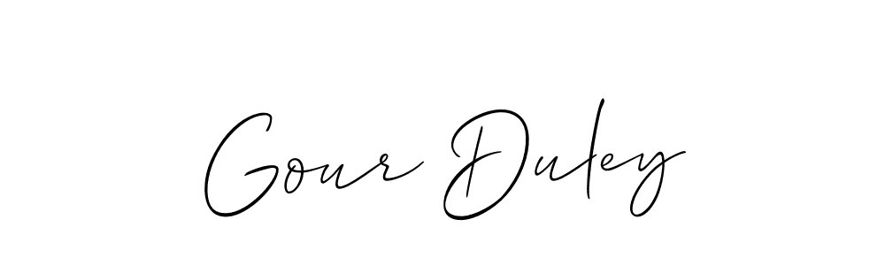 Design your own signature with our free online signature maker. With this signature software, you can create a handwritten (Allison_Script) signature for name Gour Duley. Gour Duley signature style 2 images and pictures png