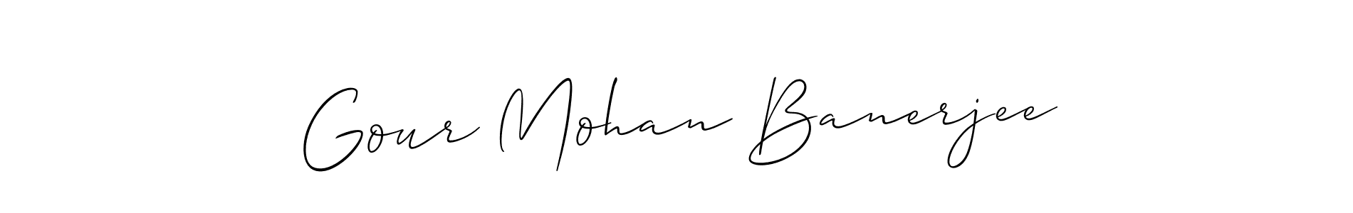Also we have Gour Mohan Banerjee name is the best signature style. Create professional handwritten signature collection using Allison_Script autograph style. Gour Mohan Banerjee signature style 2 images and pictures png