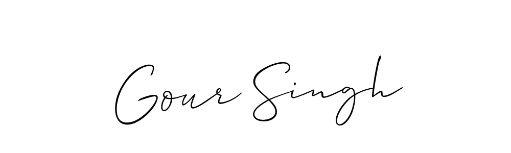 Allison_Script is a professional signature style that is perfect for those who want to add a touch of class to their signature. It is also a great choice for those who want to make their signature more unique. Get Gour Singh name to fancy signature for free. Gour Singh signature style 2 images and pictures png