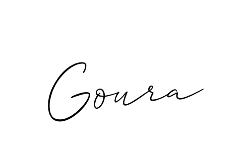 Design your own signature with our free online signature maker. With this signature software, you can create a handwritten (Allison_Script) signature for name Goura. Goura signature style 2 images and pictures png