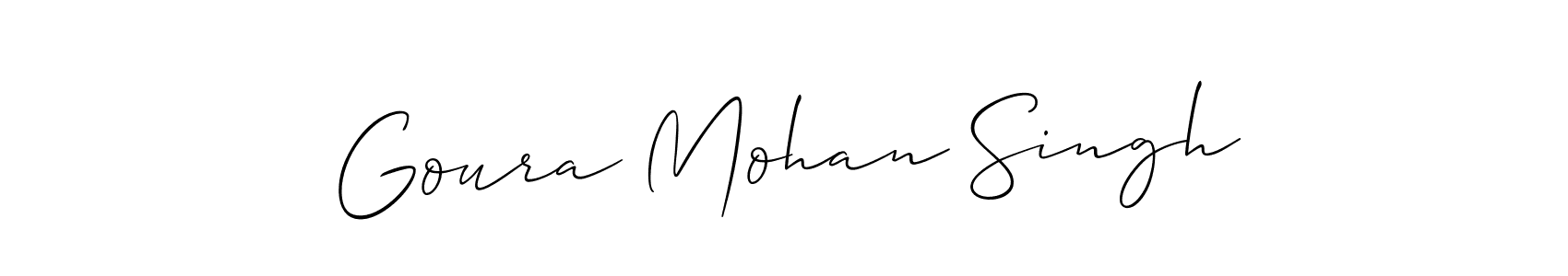 Allison_Script is a professional signature style that is perfect for those who want to add a touch of class to their signature. It is also a great choice for those who want to make their signature more unique. Get Goura Mohan Singh name to fancy signature for free. Goura Mohan Singh signature style 2 images and pictures png