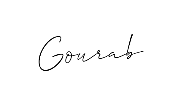 Make a beautiful signature design for name Gourab. With this signature (Allison_Script) style, you can create a handwritten signature for free. Gourab signature style 2 images and pictures png