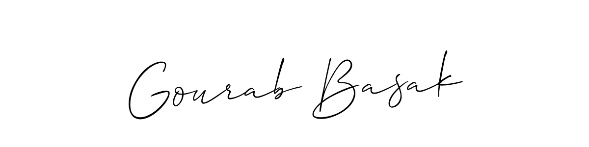 Make a beautiful signature design for name Gourab Basak. With this signature (Allison_Script) style, you can create a handwritten signature for free. Gourab Basak signature style 2 images and pictures png