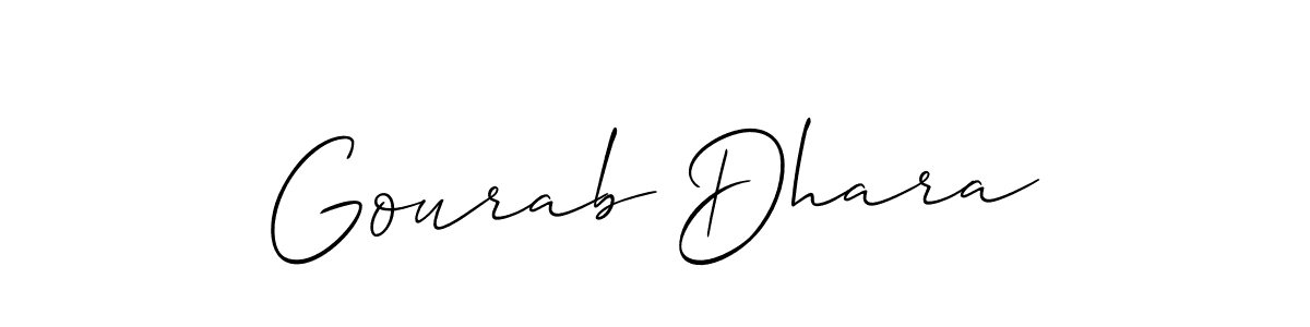 It looks lik you need a new signature style for name Gourab Dhara. Design unique handwritten (Allison_Script) signature with our free signature maker in just a few clicks. Gourab Dhara signature style 2 images and pictures png