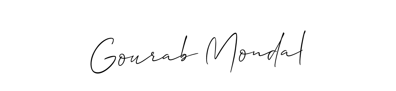 How to make Gourab Mondal name signature. Use Allison_Script style for creating short signs online. This is the latest handwritten sign. Gourab Mondal signature style 2 images and pictures png