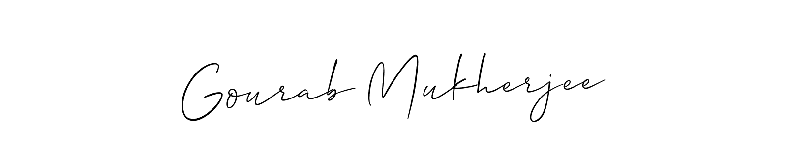 The best way (Allison_Script) to make a short signature is to pick only two or three words in your name. The name Gourab Mukherjee include a total of six letters. For converting this name. Gourab Mukherjee signature style 2 images and pictures png
