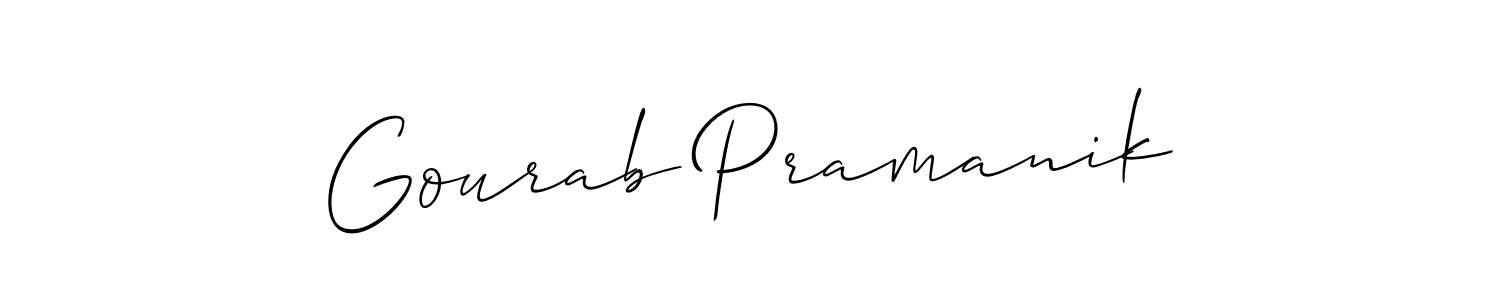 Allison_Script is a professional signature style that is perfect for those who want to add a touch of class to their signature. It is also a great choice for those who want to make their signature more unique. Get Gourab Pramanik name to fancy signature for free. Gourab Pramanik signature style 2 images and pictures png