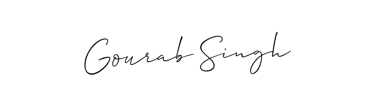 How to make Gourab Singh name signature. Use Allison_Script style for creating short signs online. This is the latest handwritten sign. Gourab Singh signature style 2 images and pictures png