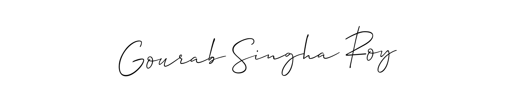 You should practise on your own different ways (Allison_Script) to write your name (Gourab Singha Roy) in signature. don't let someone else do it for you. Gourab Singha Roy signature style 2 images and pictures png