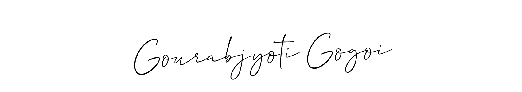 How to make Gourabjyoti Gogoi signature? Allison_Script is a professional autograph style. Create handwritten signature for Gourabjyoti Gogoi name. Gourabjyoti Gogoi signature style 2 images and pictures png