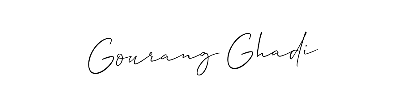 How to make Gourang Ghadi name signature. Use Allison_Script style for creating short signs online. This is the latest handwritten sign. Gourang Ghadi signature style 2 images and pictures png