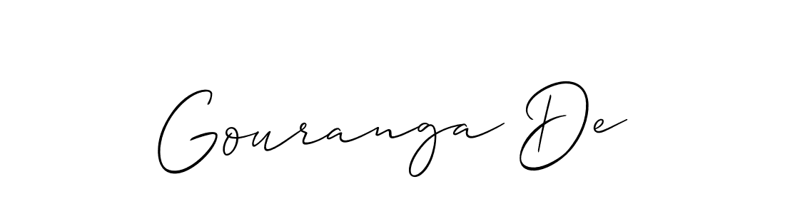 Make a short Gouranga De signature style. Manage your documents anywhere anytime using Allison_Script. Create and add eSignatures, submit forms, share and send files easily. Gouranga De signature style 2 images and pictures png