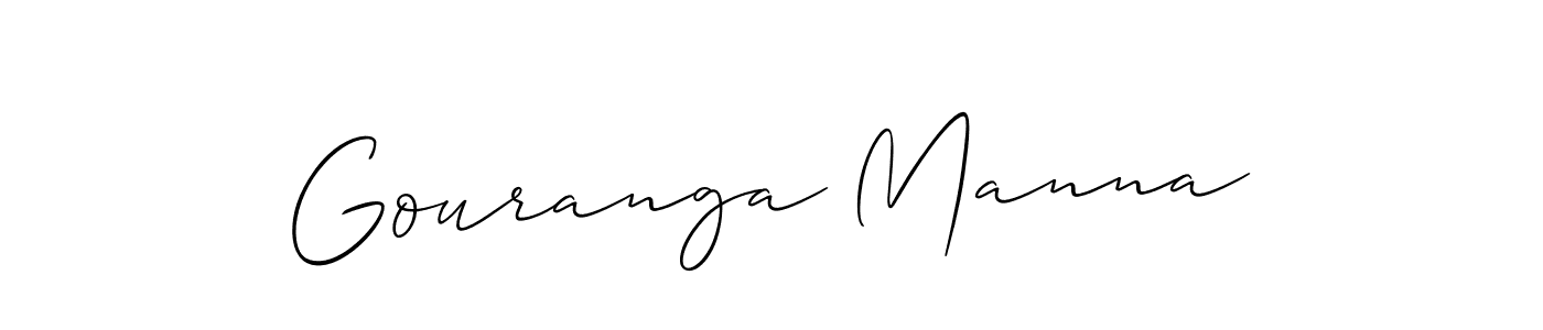 You should practise on your own different ways (Allison_Script) to write your name (Gouranga Manna) in signature. don't let someone else do it for you. Gouranga Manna signature style 2 images and pictures png