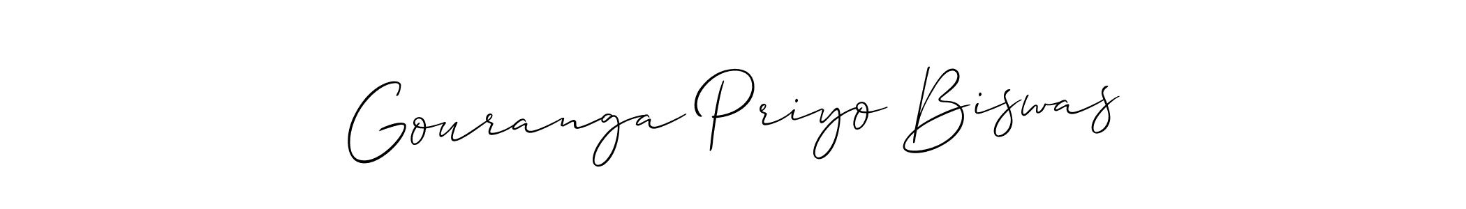 Allison_Script is a professional signature style that is perfect for those who want to add a touch of class to their signature. It is also a great choice for those who want to make their signature more unique. Get Gouranga Priyo Biswas name to fancy signature for free. Gouranga Priyo Biswas signature style 2 images and pictures png