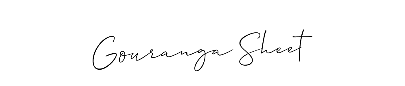 The best way (Allison_Script) to make a short signature is to pick only two or three words in your name. The name Gouranga Sheet include a total of six letters. For converting this name. Gouranga Sheet signature style 2 images and pictures png