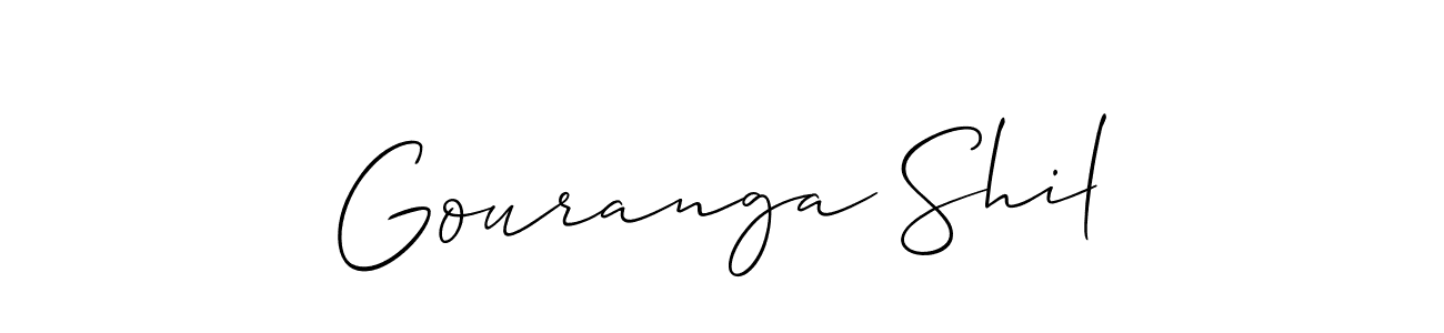 How to make Gouranga Shil name signature. Use Allison_Script style for creating short signs online. This is the latest handwritten sign. Gouranga Shil signature style 2 images and pictures png