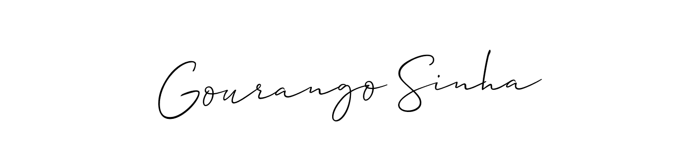 Check out images of Autograph of Gourango Sinha name. Actor Gourango Sinha Signature Style. Allison_Script is a professional sign style online. Gourango Sinha signature style 2 images and pictures png