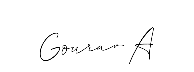 It looks lik you need a new signature style for name Gourav A. Design unique handwritten (Allison_Script) signature with our free signature maker in just a few clicks. Gourav A signature style 2 images and pictures png