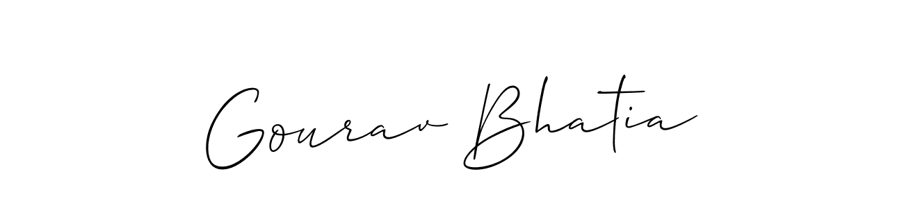 Use a signature maker to create a handwritten signature online. With this signature software, you can design (Allison_Script) your own signature for name Gourav Bhatia. Gourav Bhatia signature style 2 images and pictures png