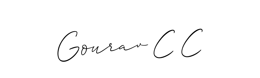 How to make Gourav C C signature? Allison_Script is a professional autograph style. Create handwritten signature for Gourav C C name. Gourav C C signature style 2 images and pictures png