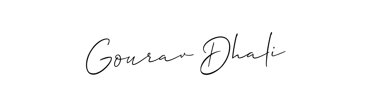 How to make Gourav Dhali name signature. Use Allison_Script style for creating short signs online. This is the latest handwritten sign. Gourav Dhali signature style 2 images and pictures png