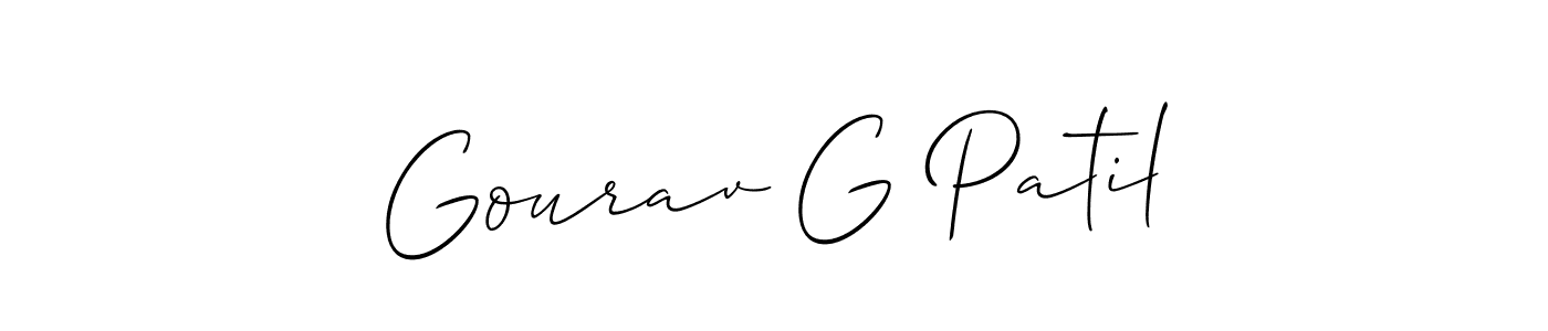 Also we have Gourav G Patil name is the best signature style. Create professional handwritten signature collection using Allison_Script autograph style. Gourav G Patil signature style 2 images and pictures png