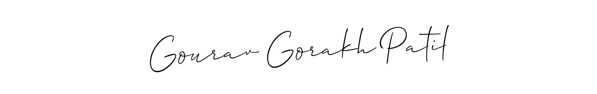 Make a short Gourav Gorakh Patil signature style. Manage your documents anywhere anytime using Allison_Script. Create and add eSignatures, submit forms, share and send files easily. Gourav Gorakh Patil signature style 2 images and pictures png