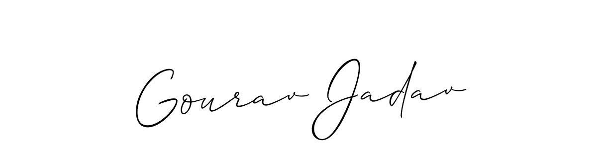 You should practise on your own different ways (Allison_Script) to write your name (Gourav Jadav) in signature. don't let someone else do it for you. Gourav Jadav signature style 2 images and pictures png