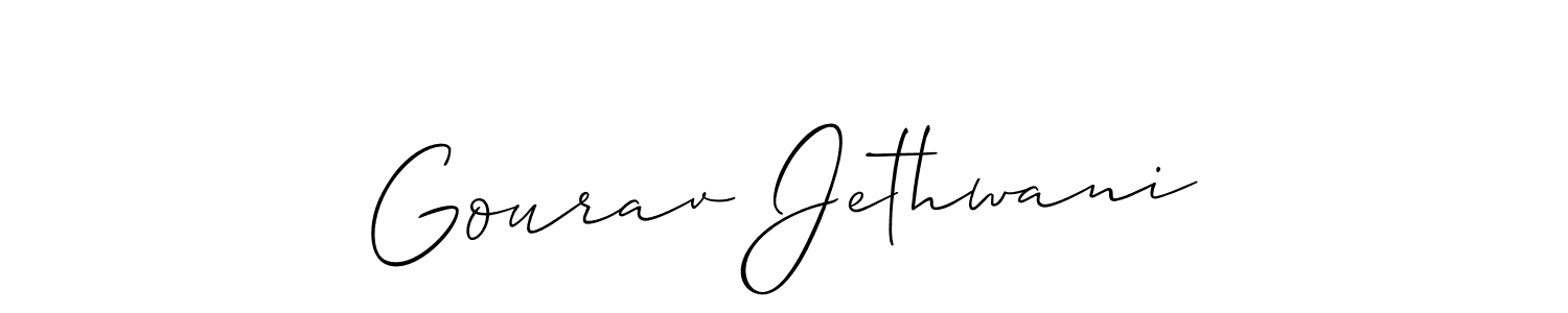 Gourav Jethwani stylish signature style. Best Handwritten Sign (Allison_Script) for my name. Handwritten Signature Collection Ideas for my name Gourav Jethwani. Gourav Jethwani signature style 2 images and pictures png