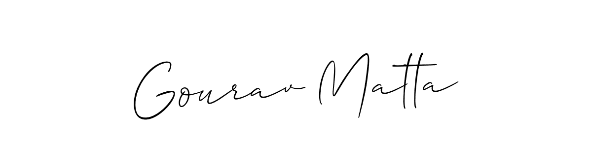 It looks lik you need a new signature style for name Gourav Matta. Design unique handwritten (Allison_Script) signature with our free signature maker in just a few clicks. Gourav Matta signature style 2 images and pictures png