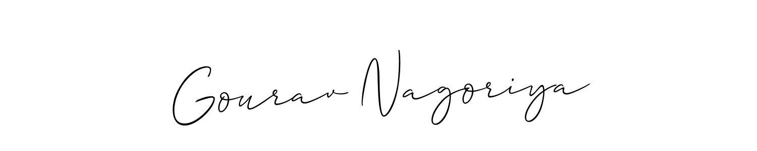 It looks lik you need a new signature style for name Gourav Nagoriya. Design unique handwritten (Allison_Script) signature with our free signature maker in just a few clicks. Gourav Nagoriya signature style 2 images and pictures png