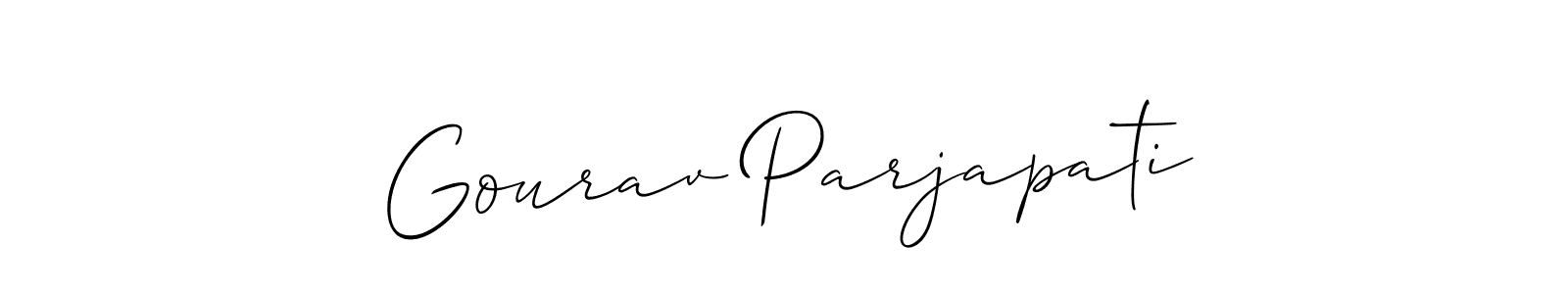 This is the best signature style for the Gourav Parjapati name. Also you like these signature font (Allison_Script). Mix name signature. Gourav Parjapati signature style 2 images and pictures png