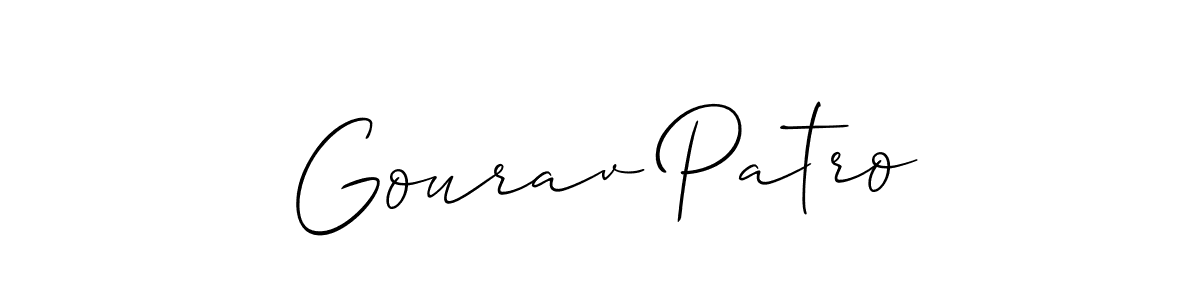 How to make Gourav Patro signature? Allison_Script is a professional autograph style. Create handwritten signature for Gourav Patro name. Gourav Patro signature style 2 images and pictures png