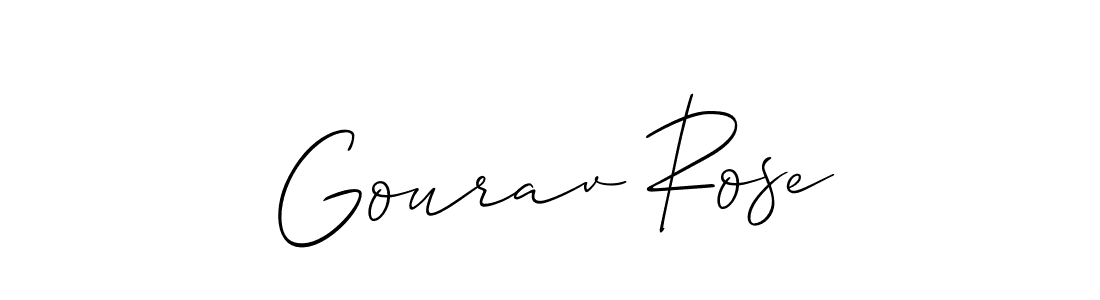 Make a beautiful signature design for name Gourav Rose. With this signature (Allison_Script) style, you can create a handwritten signature for free. Gourav Rose signature style 2 images and pictures png
