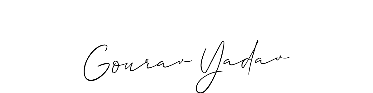 Allison_Script is a professional signature style that is perfect for those who want to add a touch of class to their signature. It is also a great choice for those who want to make their signature more unique. Get Gourav Yadav name to fancy signature for free. Gourav Yadav signature style 2 images and pictures png