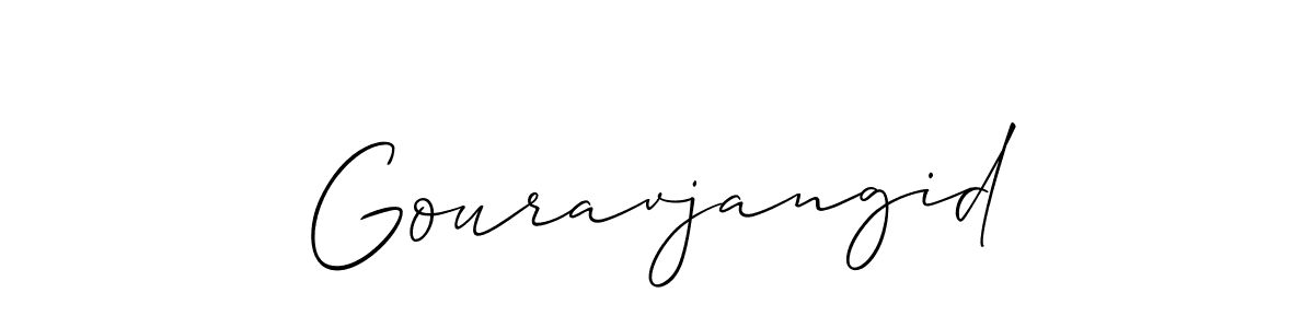 Use a signature maker to create a handwritten signature online. With this signature software, you can design (Allison_Script) your own signature for name Gouravjangid. Gouravjangid signature style 2 images and pictures png